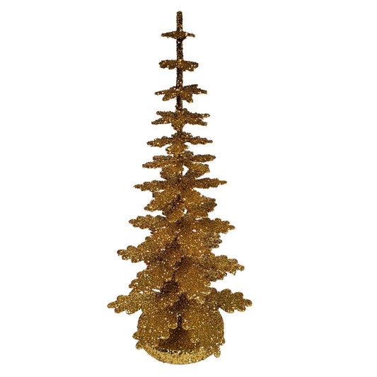 Ino Schaller Gold Glitter Medium Spruce Tree German Christmas Paper Mache