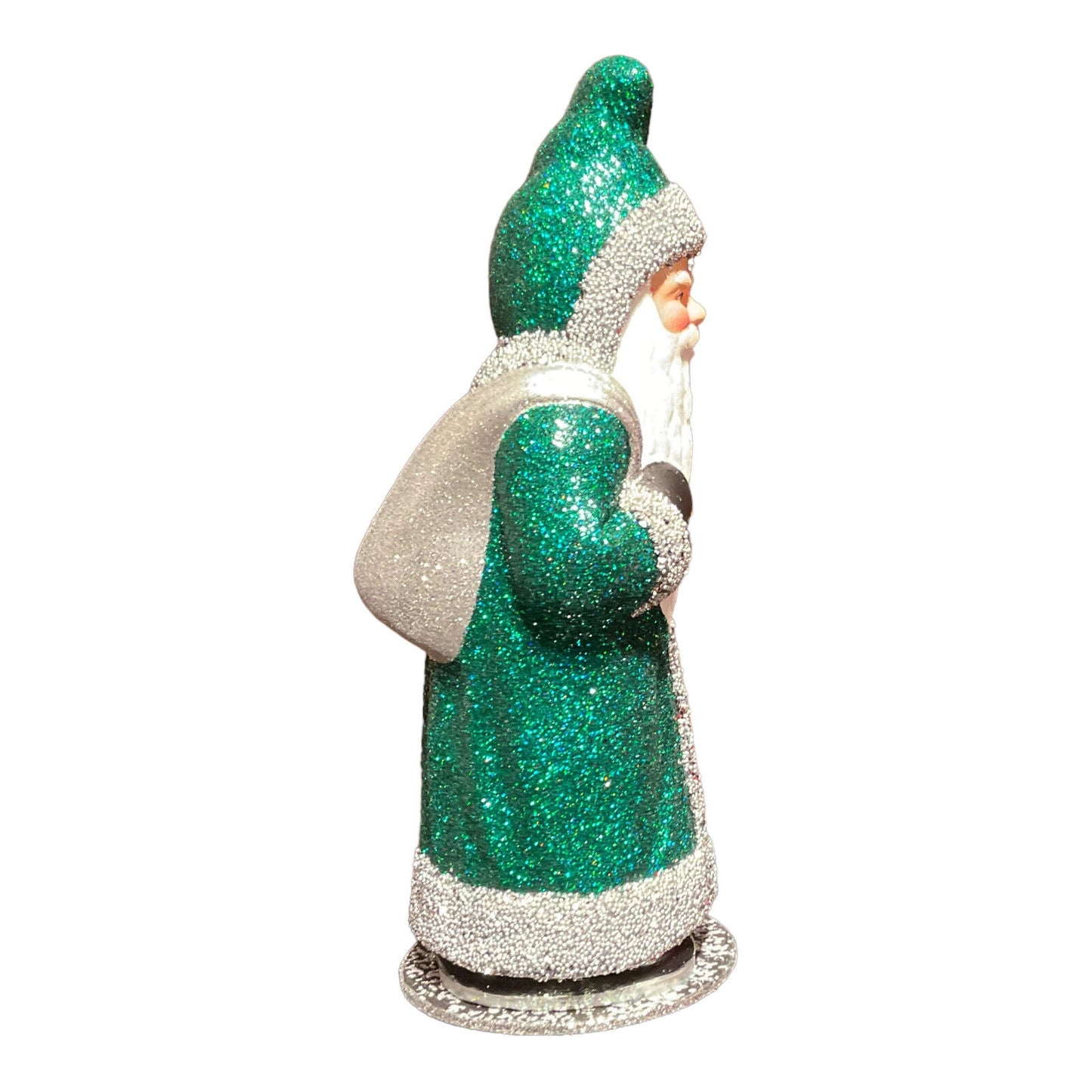 Ino Schaller Emerald Evergreen Santa German Paper Mache Candy Container