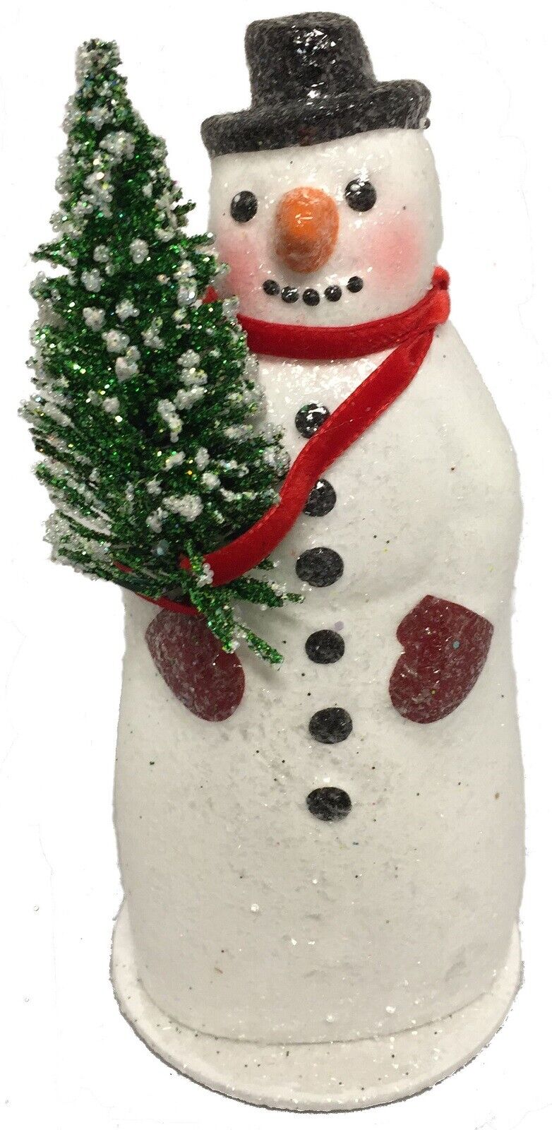 Ino Schaller Mr. Chipper the Snowman German Paper Mache Candy Container