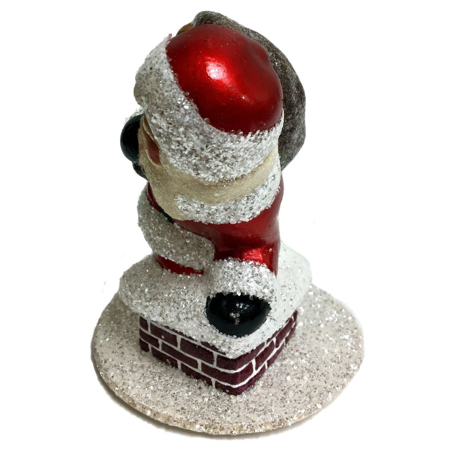 Pinnacle Peak Trading Company Ino Schaller Red Santa on Chimney with Gifts German Paper Mache Candy Container