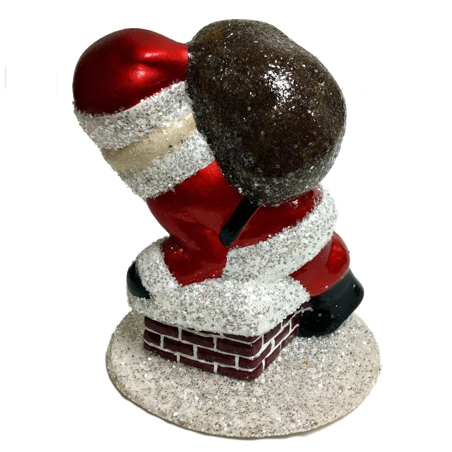 Pinnacle Peak Trading Company Ino Schaller Red Santa on Chimney with Gifts German Paper Mache Candy Container