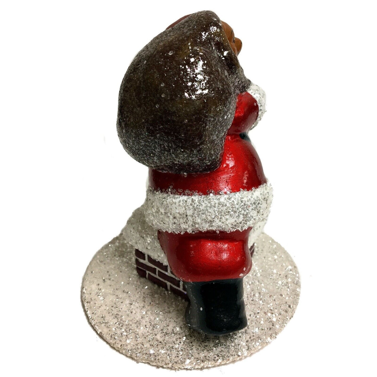 Pinnacle Peak Trading Company Ino Schaller Red Santa on Chimney with Gifts German Paper Mache Candy Container