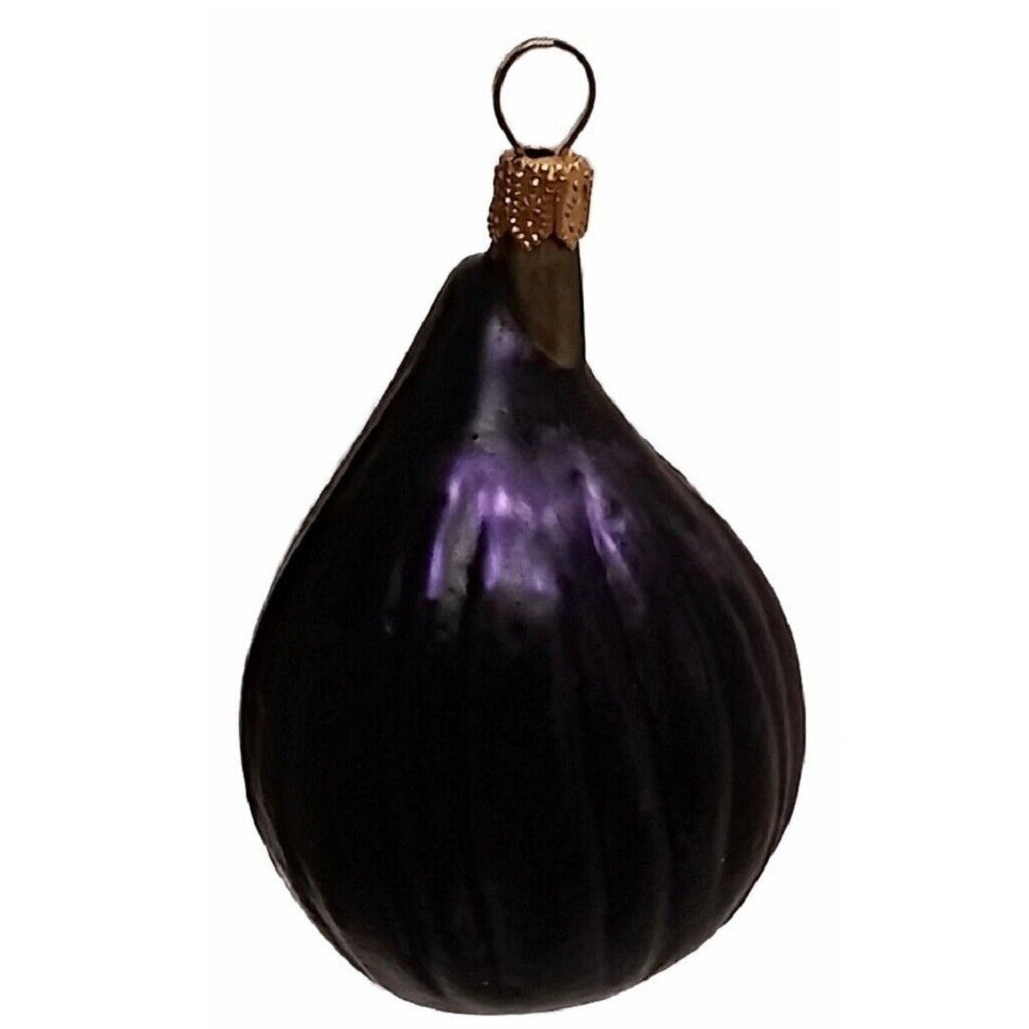 Pinnacle Peak Trading Slice of Fig Fruit Polish Blown Glass Christmas Ornament Set of 2