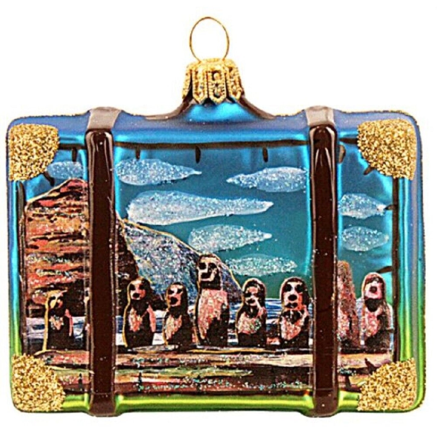 Chile Travel Suitcase Polish Glass Christmas Ornament South America Decoration