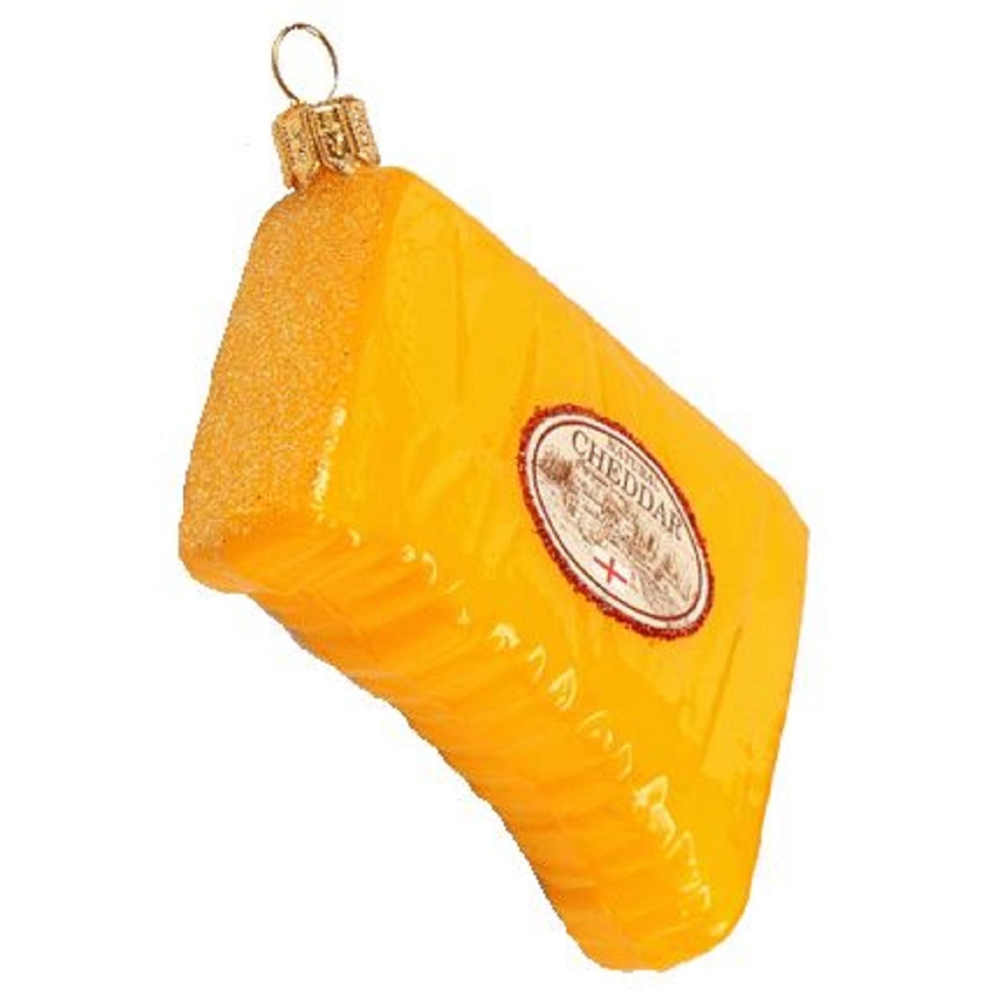 Pinnacle Peak Trading Company Cheddar Cheese Polish Glass Christmas Tree Ornament Food Decoration Made Poland