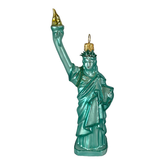 Pinnacle Peak Trading Statue of Liberty Polish Glass Christmas Tree Ornament New York America USA