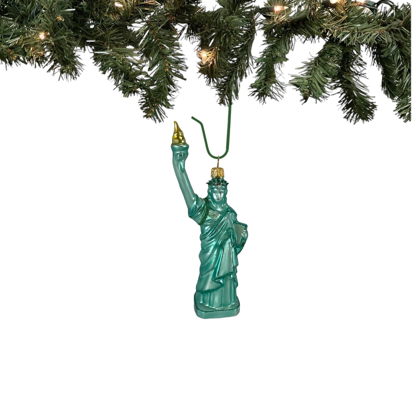 Pinnacle Peak Trading Statue of Liberty Polish Glass Christmas Tree Ornament New York America USA