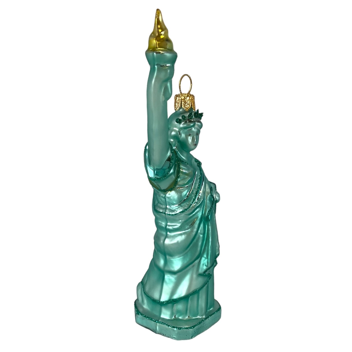 Pinnacle Peak Trading Statue of Liberty Polish Glass Christmas Tree Ornament New York America USA