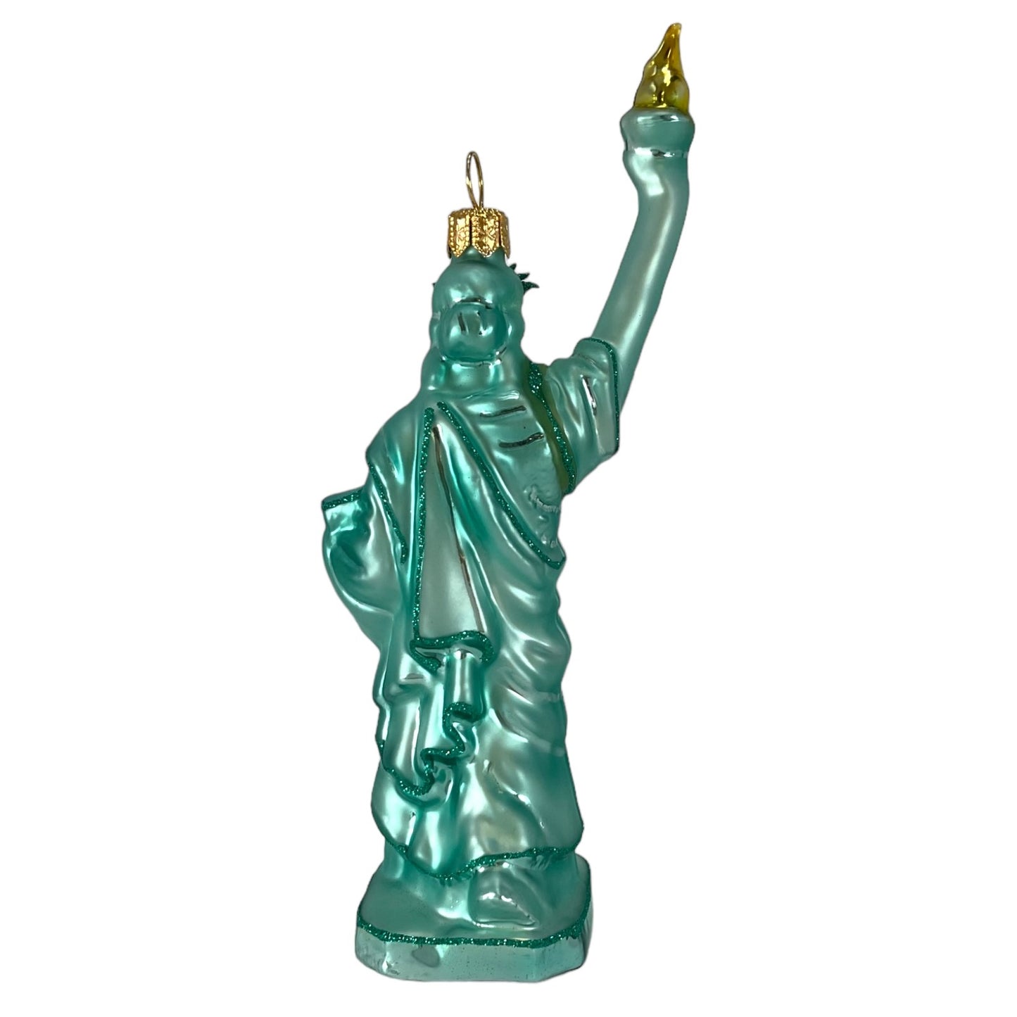 Pinnacle Peak Trading Statue of Liberty Polish Glass Christmas Tree Ornament New York America USA