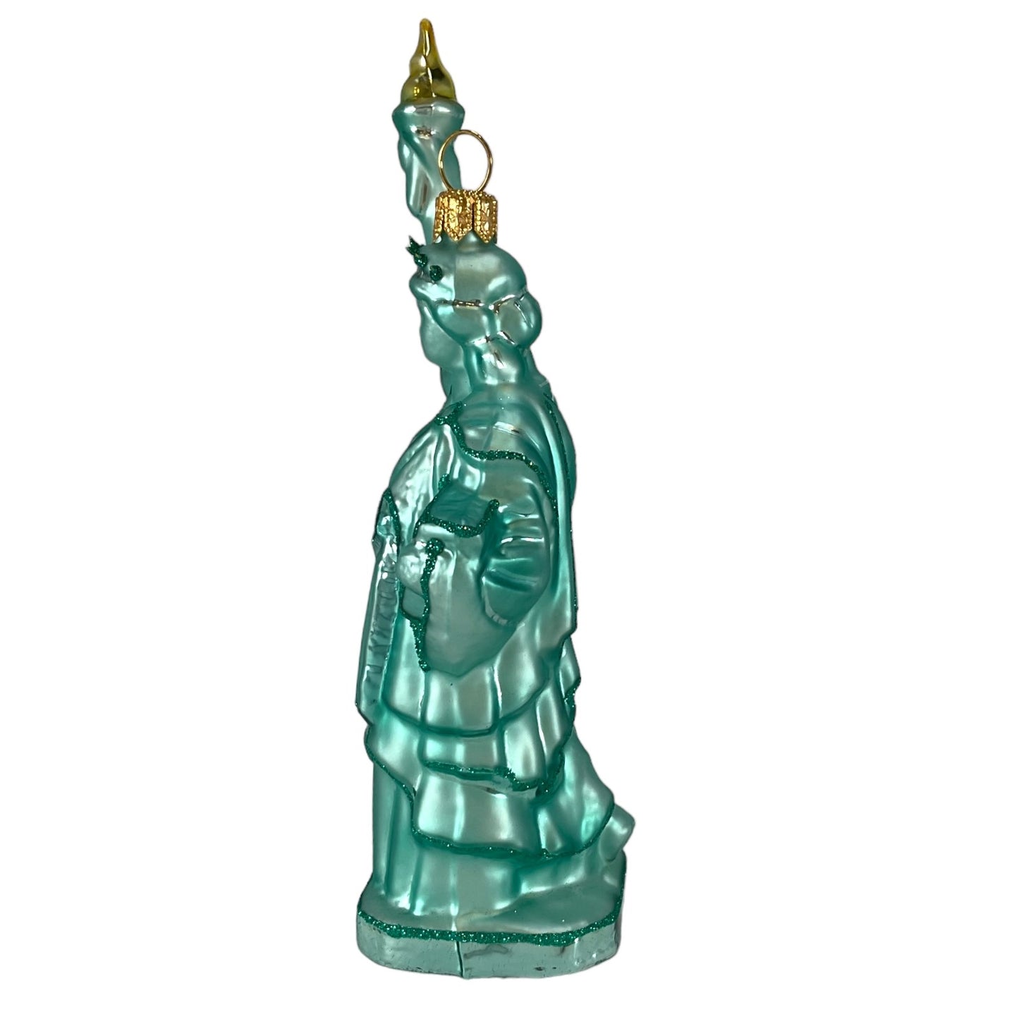 Pinnacle Peak Trading Statue of Liberty Polish Glass Christmas Tree Ornament New York America USA