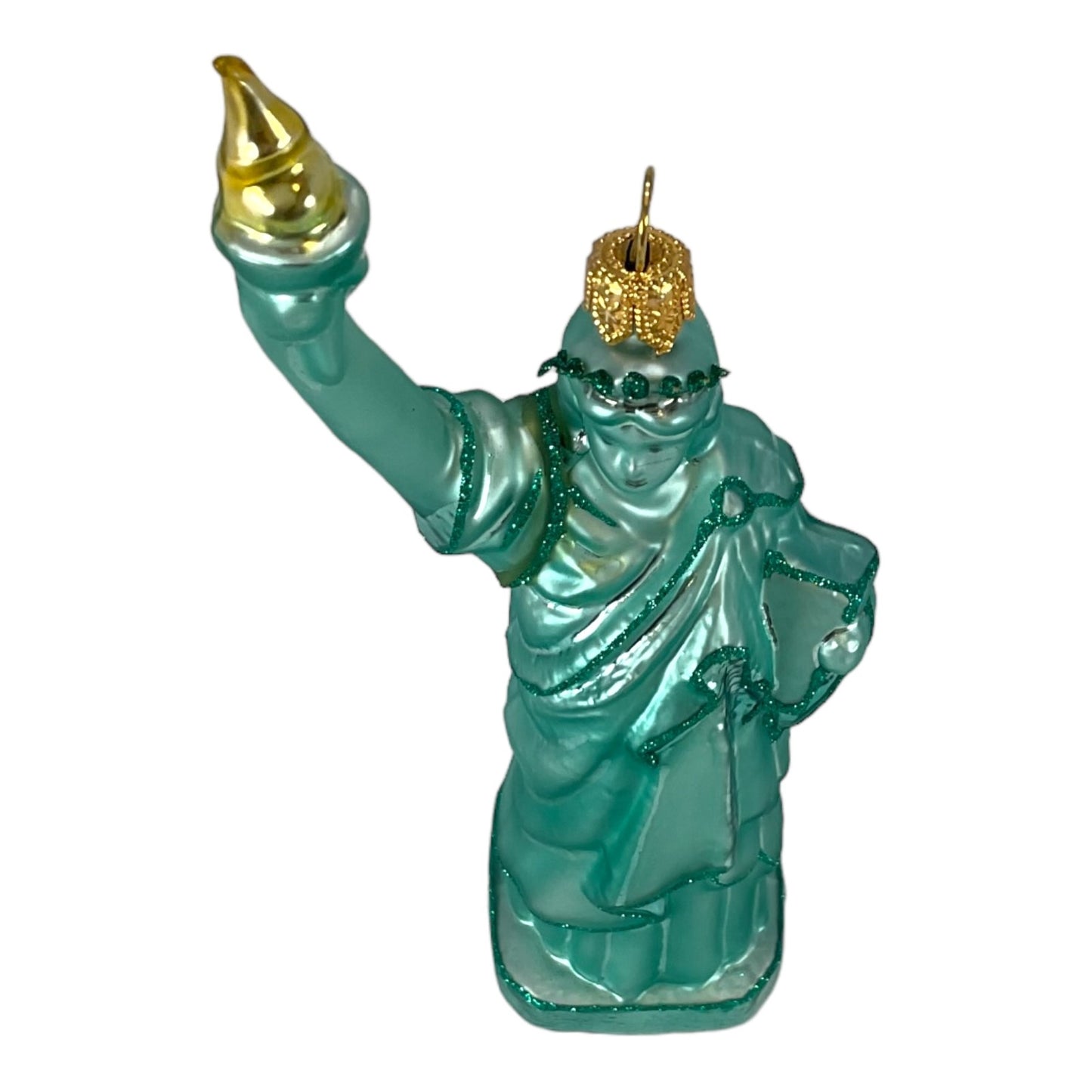 Pinnacle Peak Trading Statue of Liberty Polish Glass Christmas Tree Ornament New York America USA