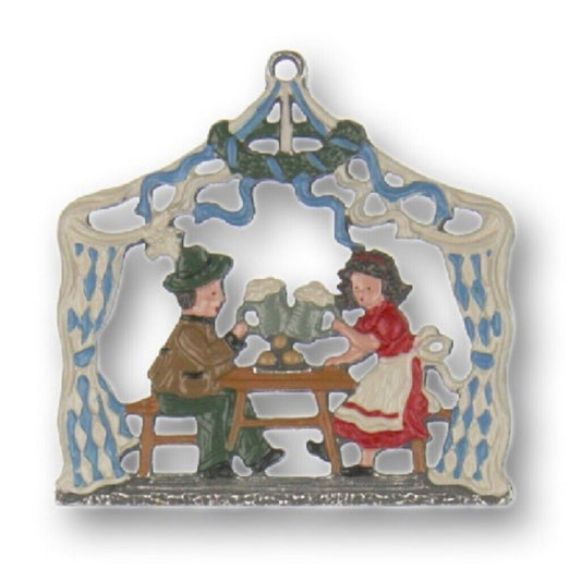 Oktoberfest Bavarian Beer Garden German Pewter Christmas Ornament Decoration