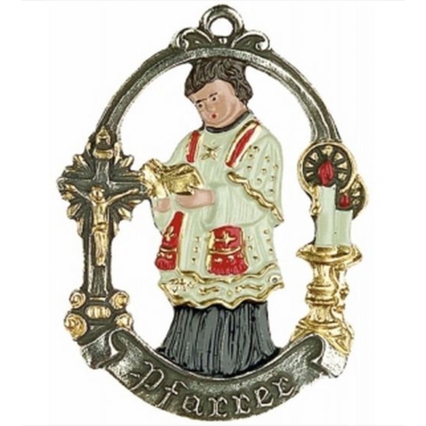 Priest Pastor Father Religious German Pewter Christmas Ornament Clergyman