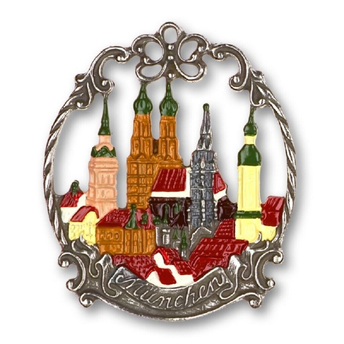 Munich Germany City Skyline German Pewter Christmas Ornament Made in Germany