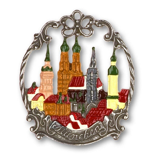 Munich Germany City Skyline German Pewter Christmas Ornament Made in Germany