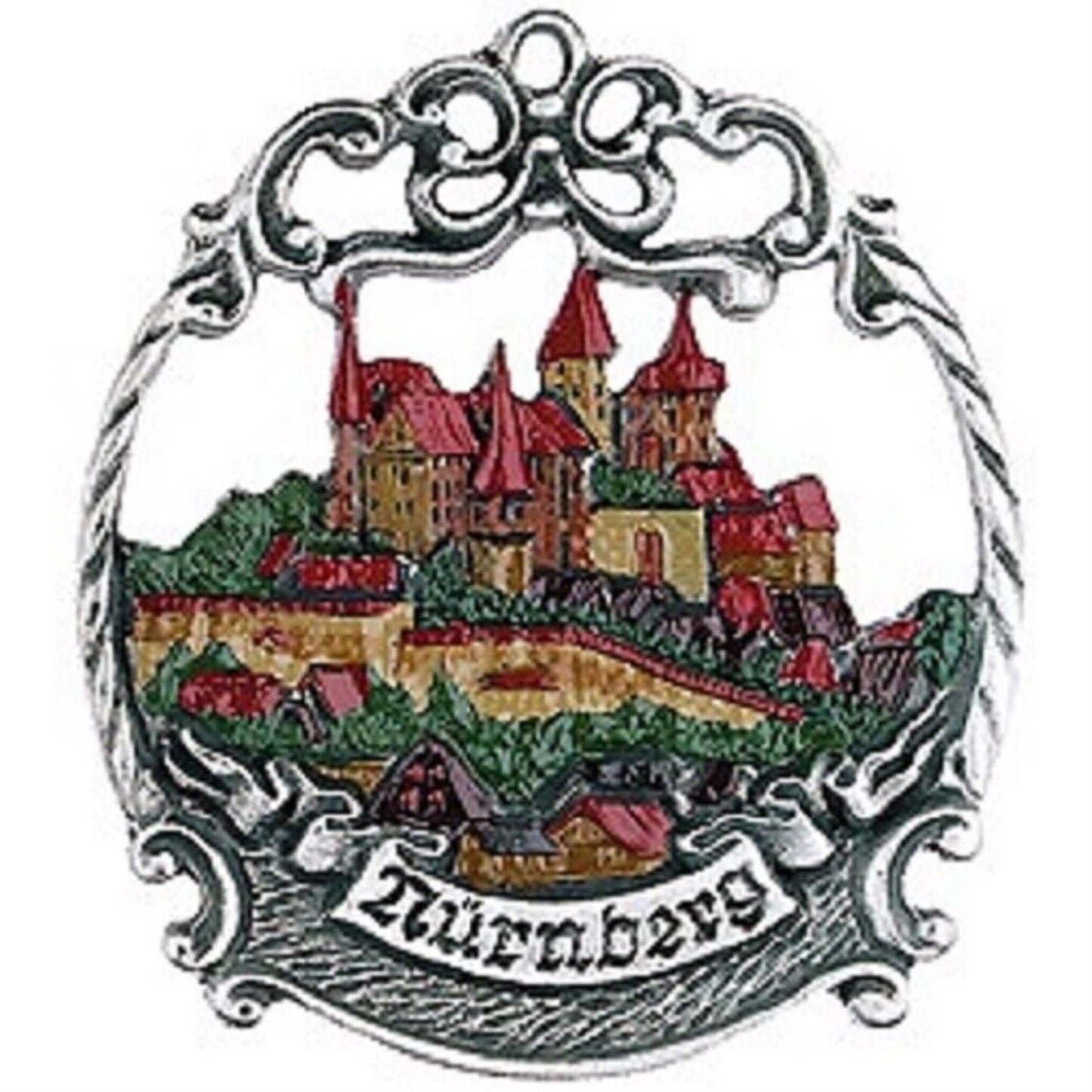 Nurnberg Germany City Skyline German Pewter Christmas Ornament Nuremberg