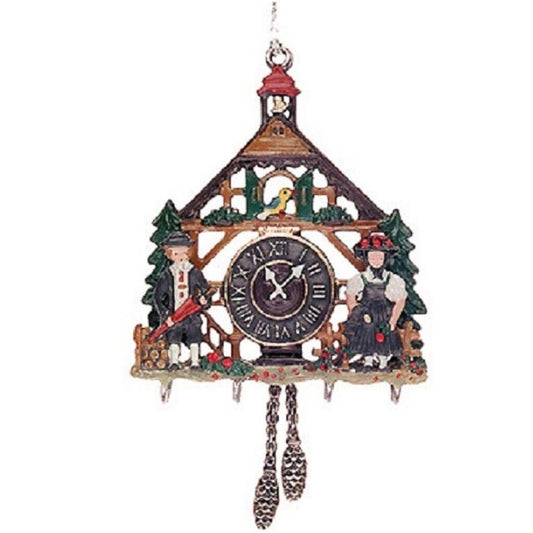 3D Cuckoo Clock German Pewter Christmas Ornament Decoration Made in Germany