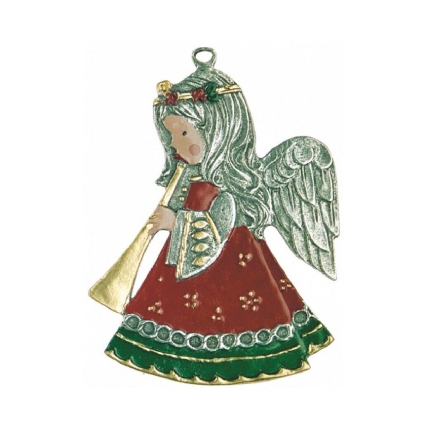 Musical Angel German Pewter Christmas Tree Ornament Decoration Made in Germany