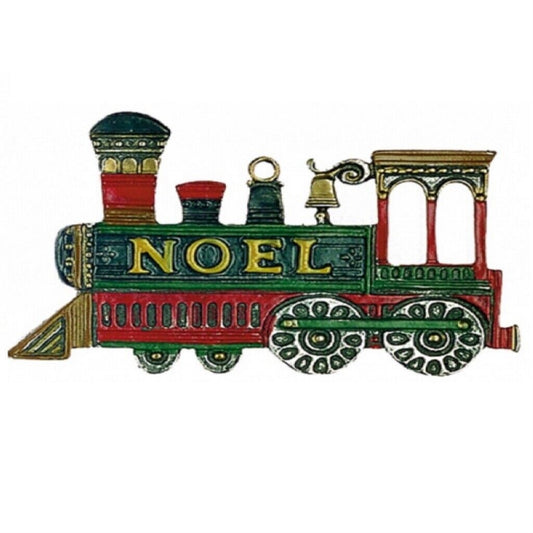 Christmas Noel Train German Pewter Christmas Ornament Decoration Made in Germany