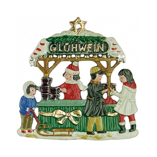 Gluehwein Christmas Wine Stand German Pewter Ornament Decoration Made in Germany