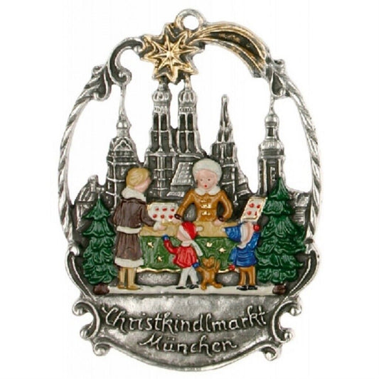 Christmas Market Munich Germany German Pewter Ornament Decoration Made Germany