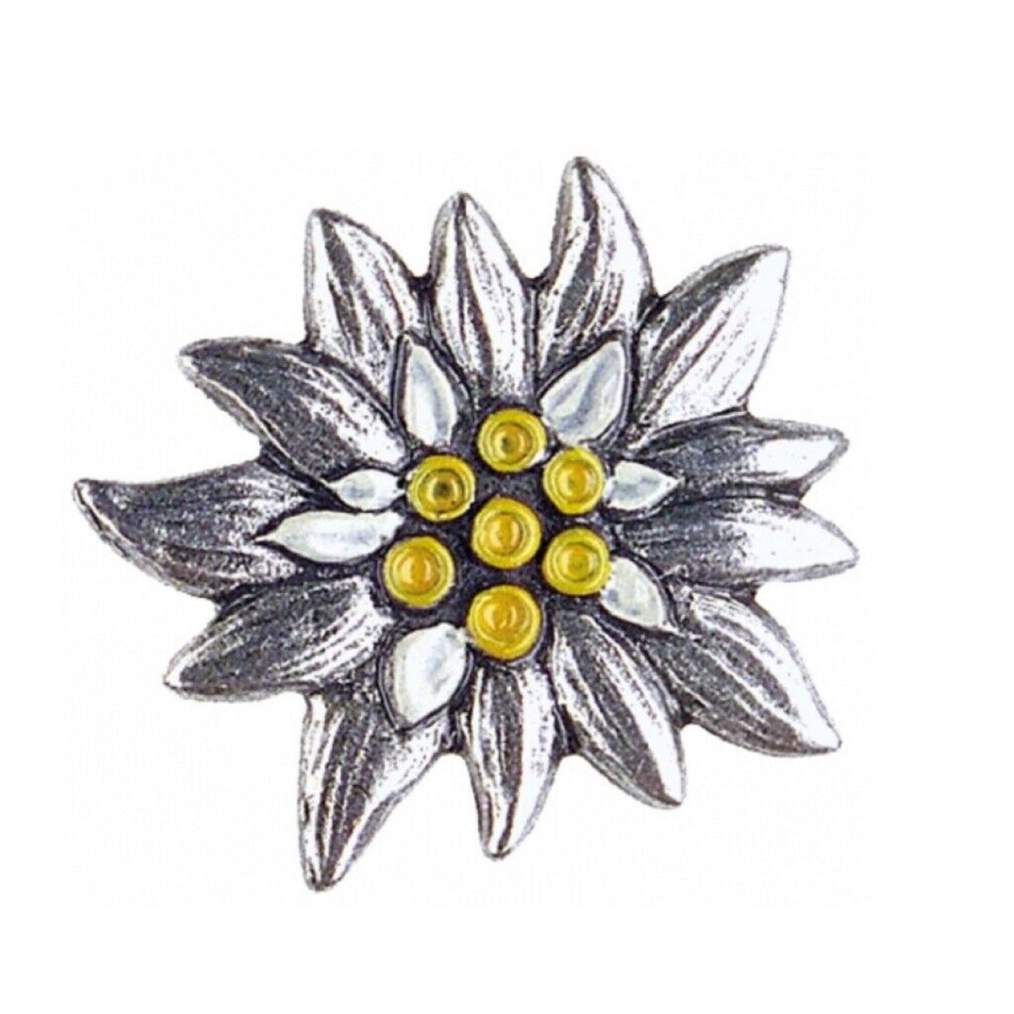 Edelweiss Flower Brooch German Pewter Pin Made in Germany New