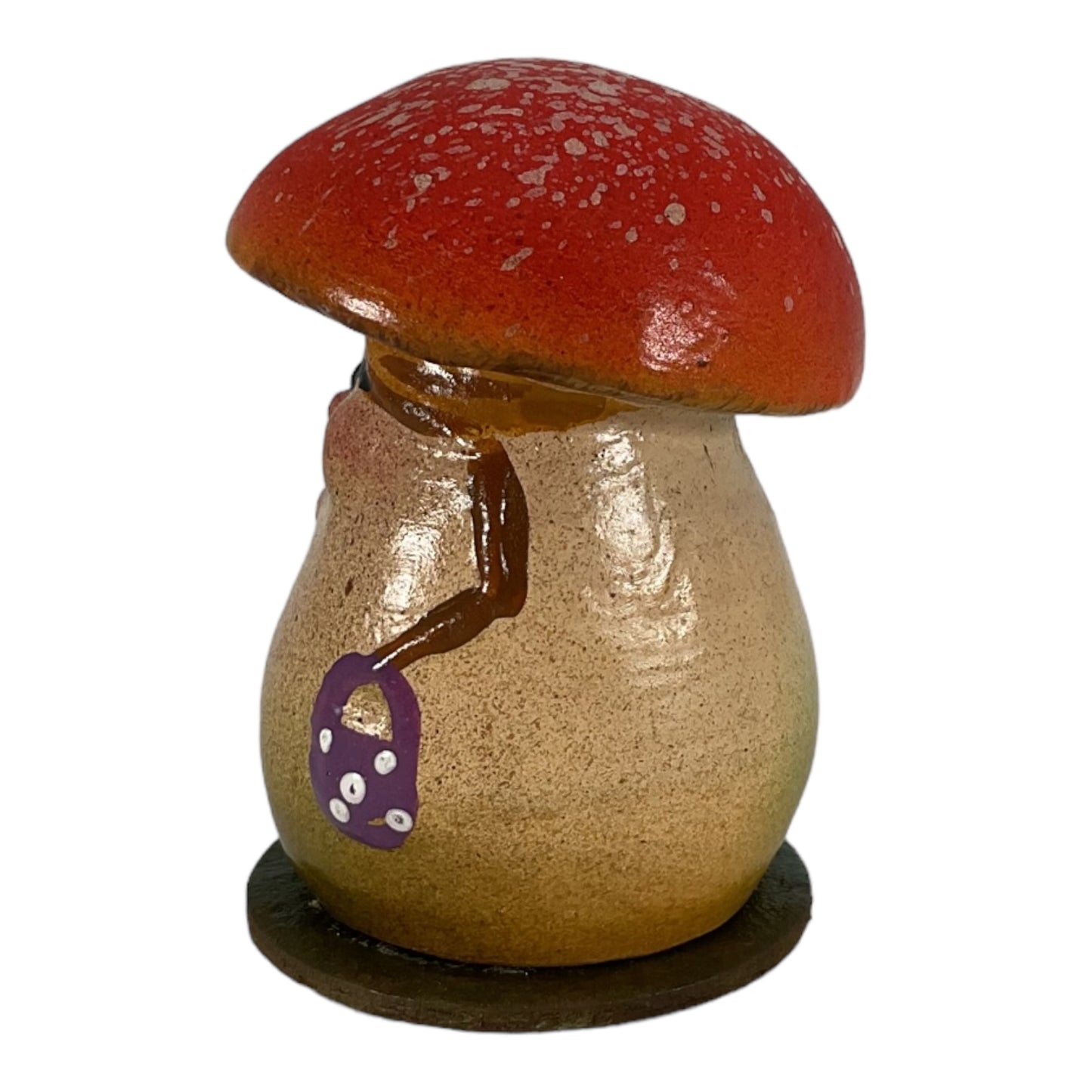 Red Lady Mushroom with Umbrella Vintage Look German Paper Mache 2.75 Inch