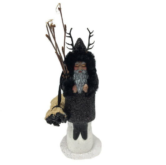 Ino Schaller Small Krampus with Bag of Coal German Paper Mache Candy Container