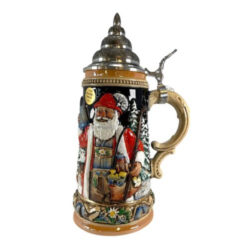 Authentitec Alpine Santa Silent Night Chapel LE German Christmas Beer Stein One Mug Germany