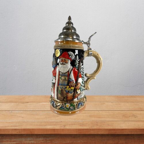 Authentitec Alpine Santa Silent Night Chapel LE German Christmas Beer Stein One Mug Germany