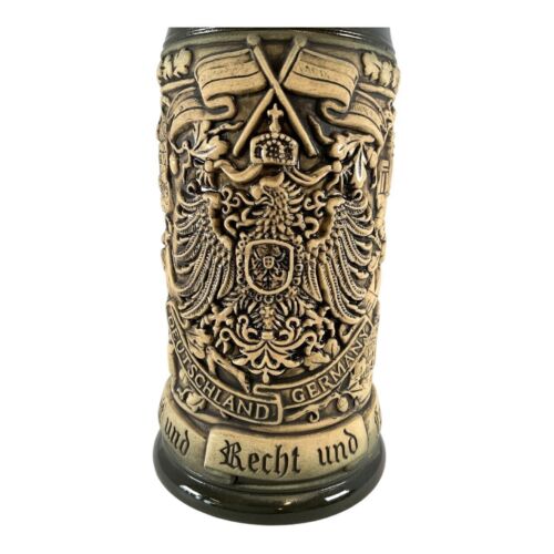 Rustic Deutschland Germany with Pewter Eagle Lid LE German Beer Stein .5 L