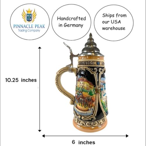 Neuschwanstein Castle LE Relief German Beer Stein .5L Bavaria Germany ONE Mug