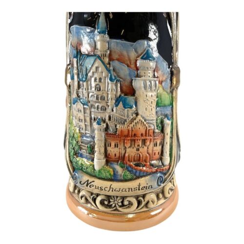 Neuschwanstein Castle LE Relief German Beer Stein .5L Bavaria Germany ONE Mug