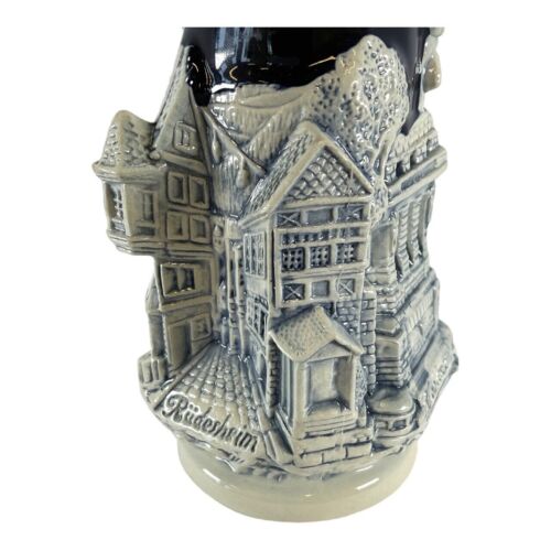 Rhine River Towns LE 3D Blue Relief German Beer Stein .3 L Rhein Germany