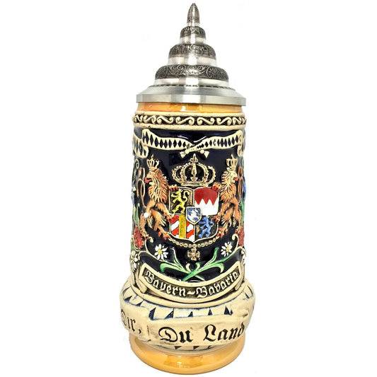 Pinnacle Peak Trading Bayern Bavaria Coat of Arms Relief LE German Beer Stein .5 L Made in Germany by King Werks