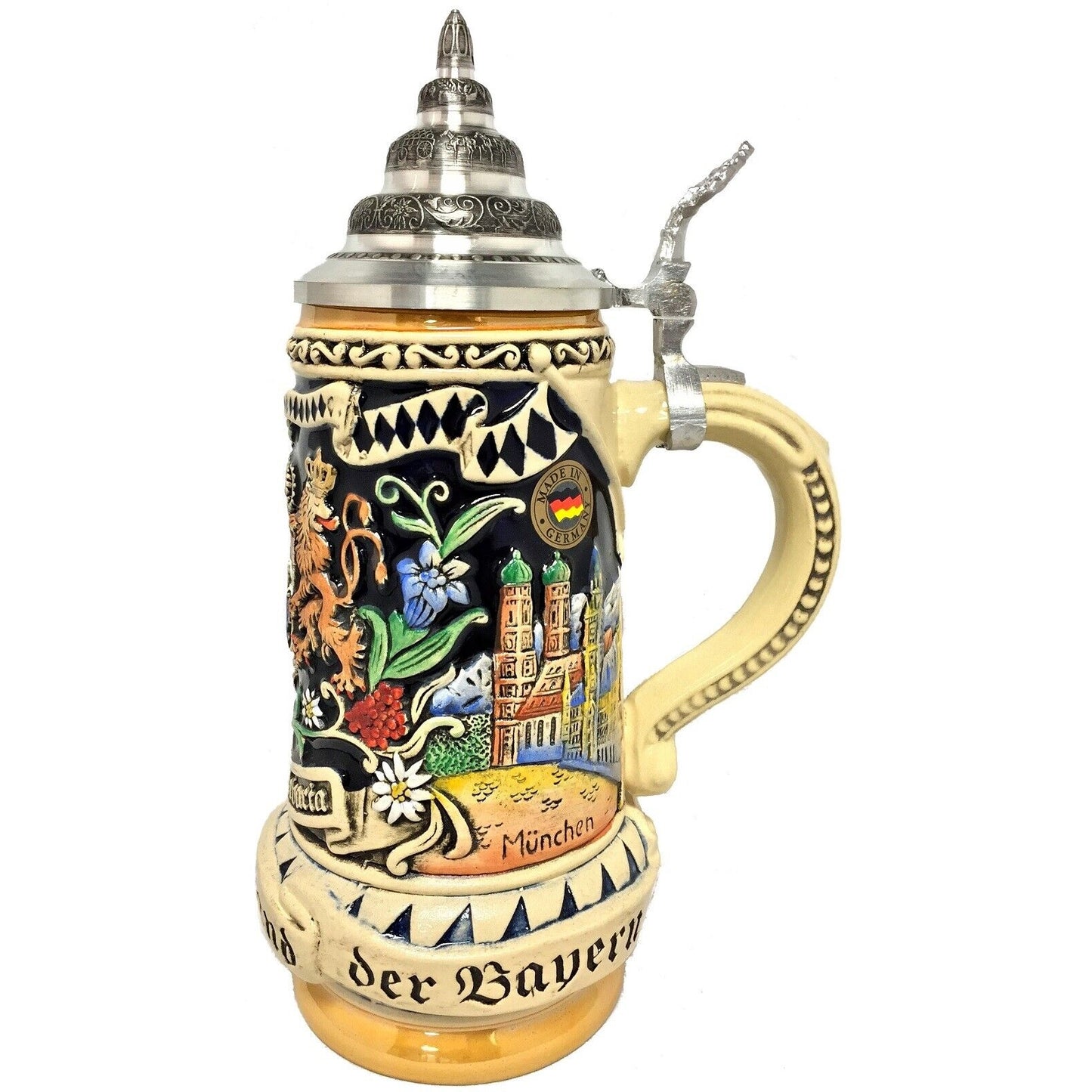 Pinnacle Peak Trading Bayern Bavaria Coat of Arms Relief LE German Beer Stein .5 L Made in Germany by King Werks