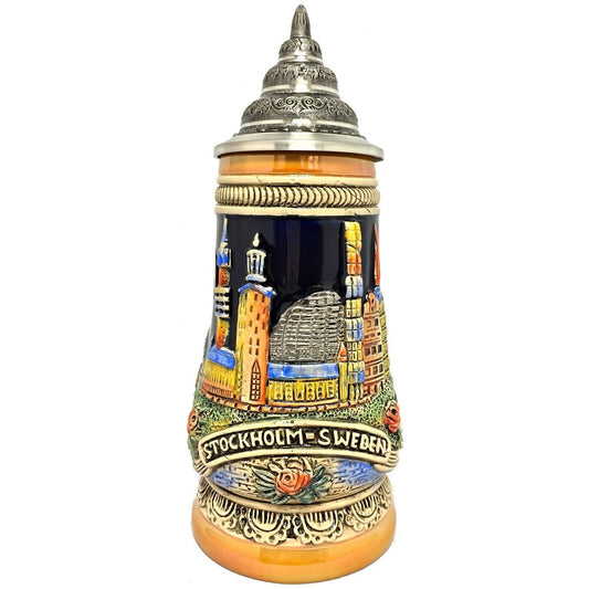 Pinnacle Peak Trading Stockholm Sweden Scandinavia Relief LE German Beer Stein .25 L Made in Germany by King Werks