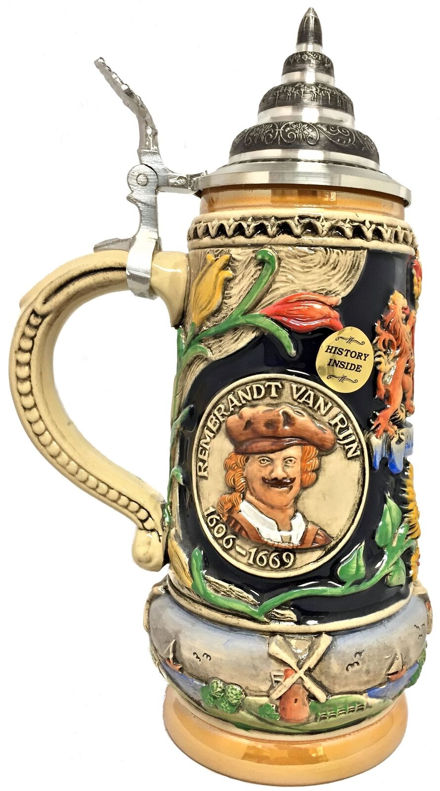 Amsterdam Rembrandt and Vincent Van Gogh Painters LE German Beer Stein .5 L