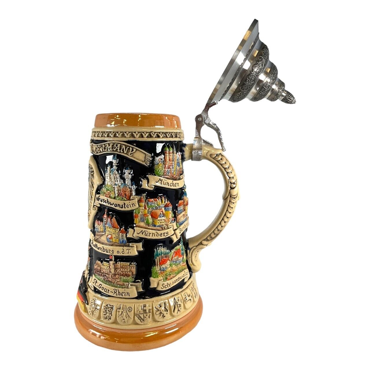 Deutschland Germany Eagle City Panorama LE German Stoneware Beer Stein .75 L