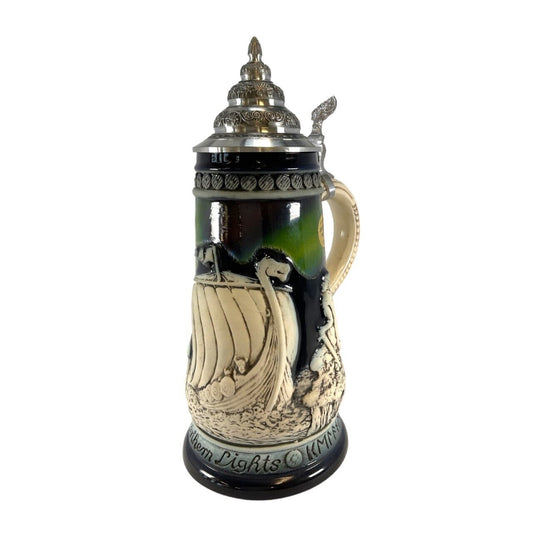 Pinnacle Peak Trading Northern Lights with Ship LE German Stoneware Beer Stein .5 L Made in Germany by King Werks