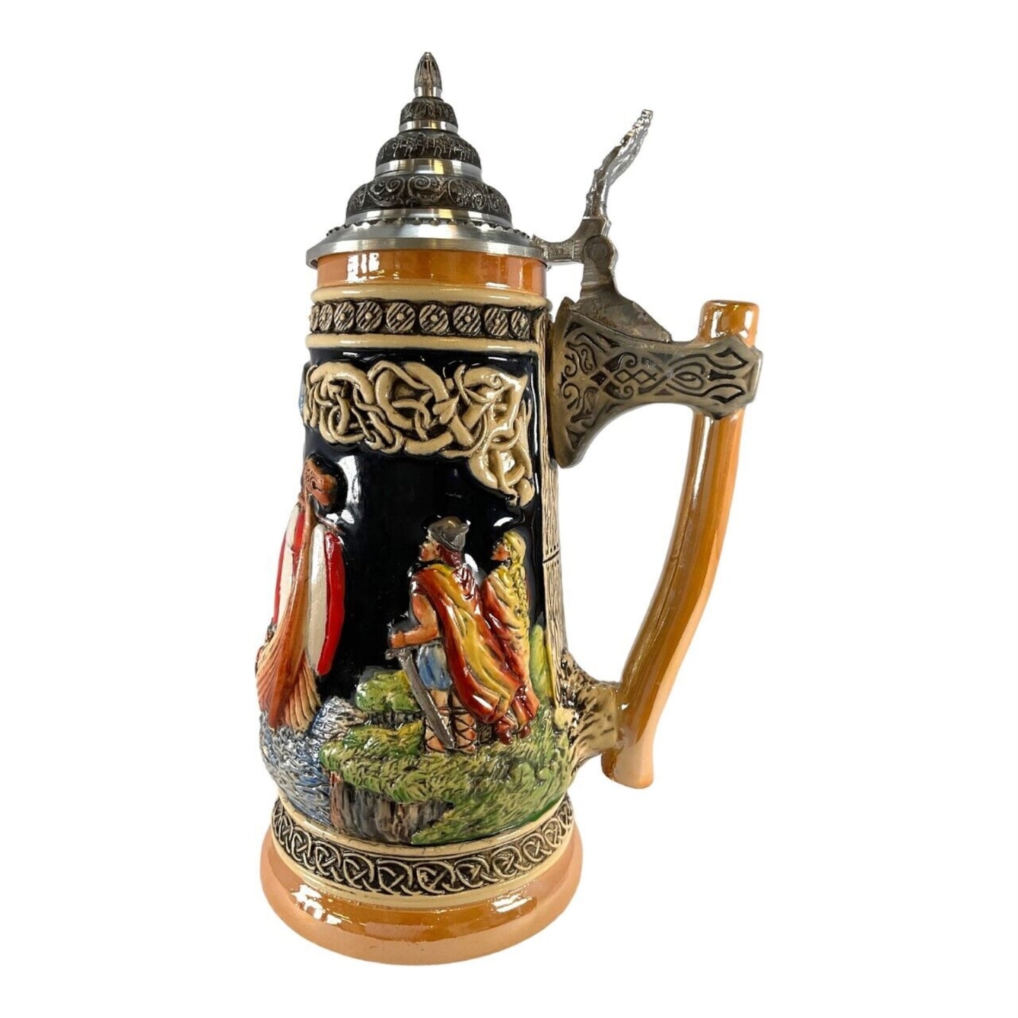 Pinnacle Peak Trading Vikings on Boat with Ax Handle LE German Stoneware Beer Stein .5 L Made Germany by King Werks