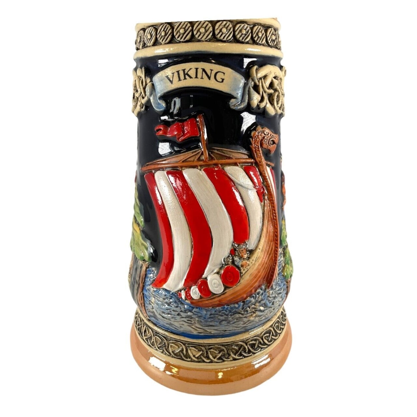 Pinnacle Peak Trading Vikings on Boat with Ax Handle LE German Stoneware Beer Stein .5 L Made Germany by King Werks