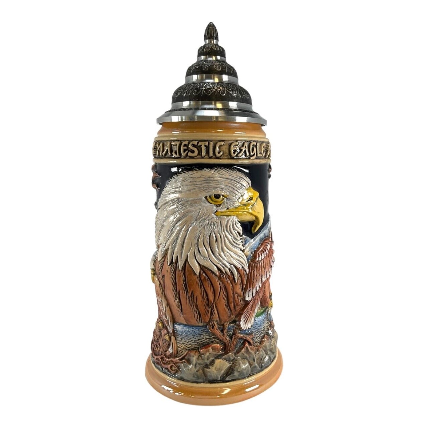 Pinnacle Peak Trading Majestic Bald Eagles LE German Stoneware Beer Stein .75 L Made in Germany by King Werk