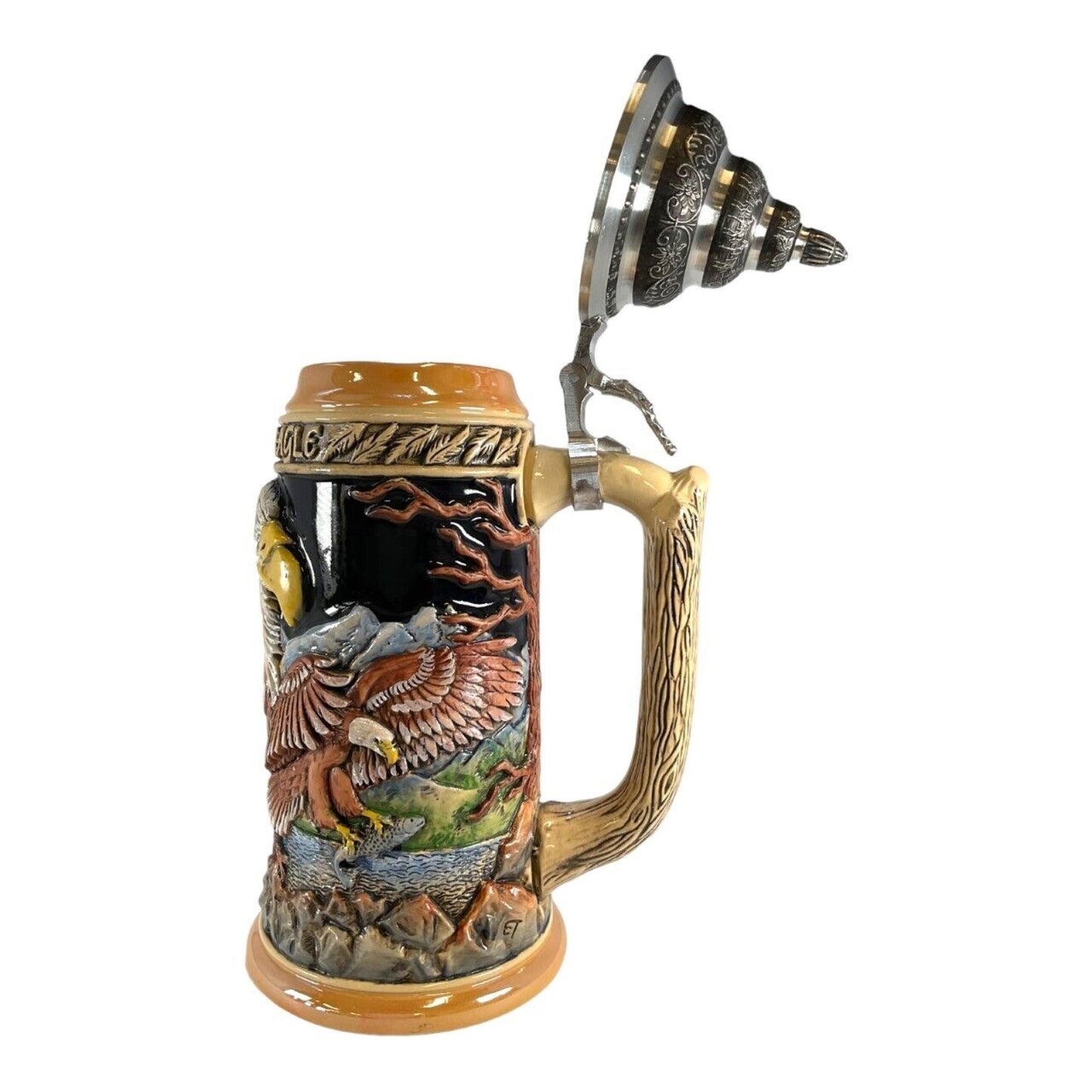 Pinnacle Peak Trading Majestic Bald Eagles LE German Stoneware Beer Stein .75 L Made in Germany by King Werk