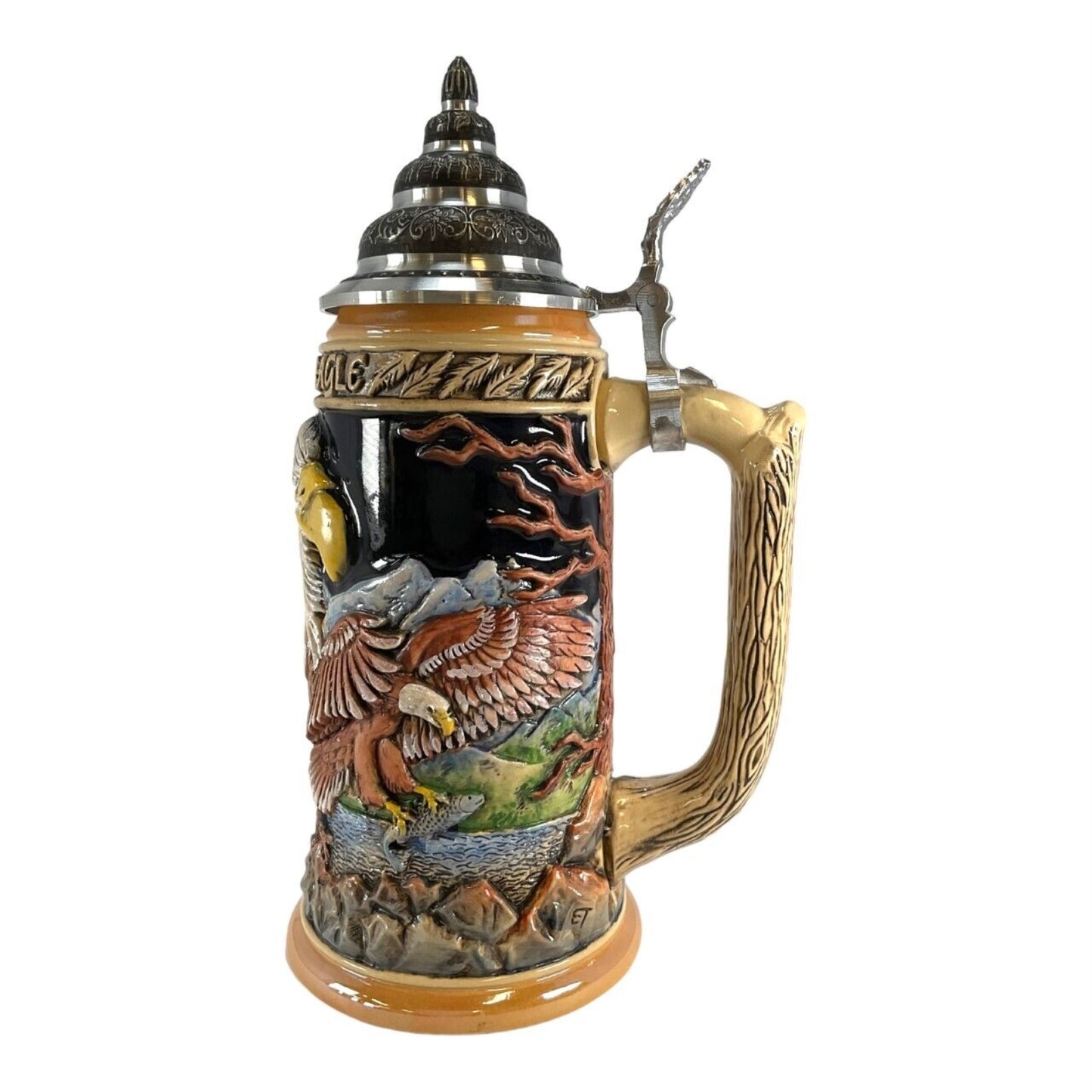 Pinnacle Peak Trading Majestic Bald Eagles LE German Stoneware Beer Stein .75 L Made in Germany by King Werk