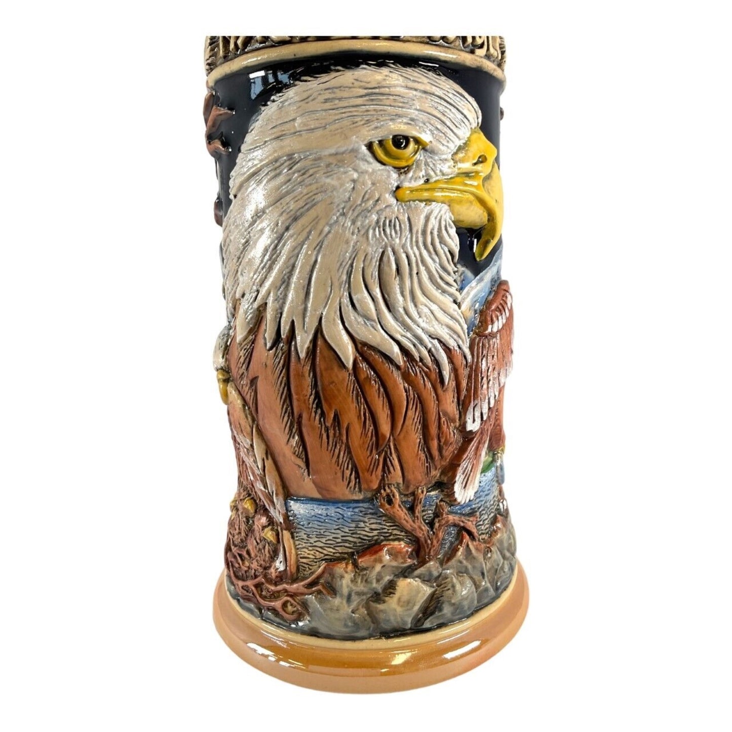 Pinnacle Peak Trading Majestic Bald Eagles LE German Stoneware Beer Stein .75 L Made in Germany by King Werk