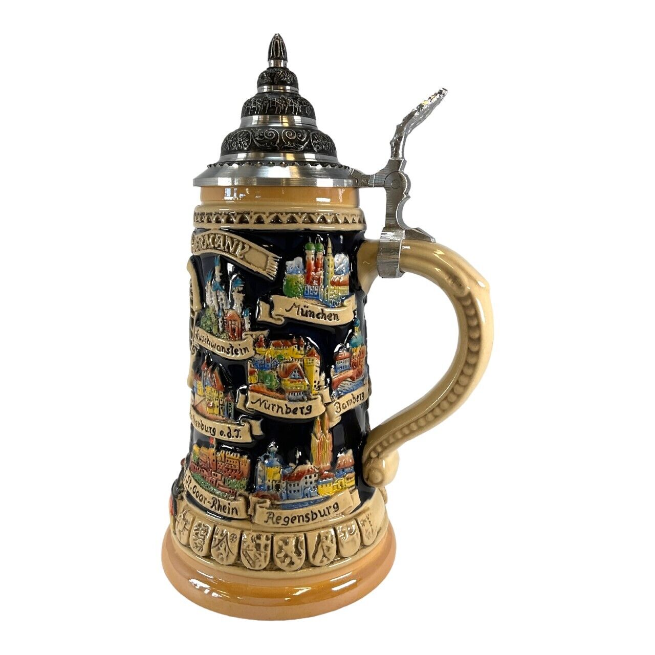 Deutschland German Cities with Eagle LE Stoneware Beer Stein .4 L Made Germany