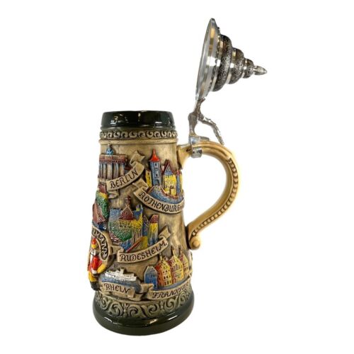 Germany City Panorama Rustic LE Stoneware Beer Stein .5 L Made in Germany