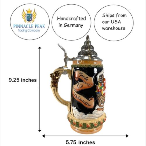 Pinnacle Peak Trading Santa's Sleigh LE German Christmas Beer Stein .5L Mug Made in Germany