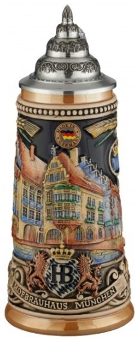 Hofbrauhaus Munich LE Colorful Relief German Beer Stein .25L Munchen Germany